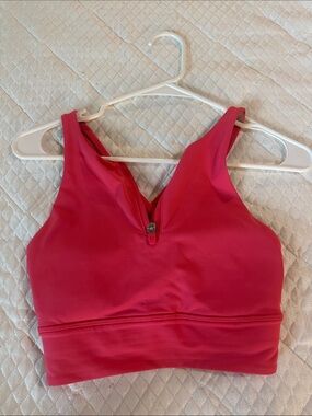 Lululemon glaze pink energy high neck bra size 6 with zipper